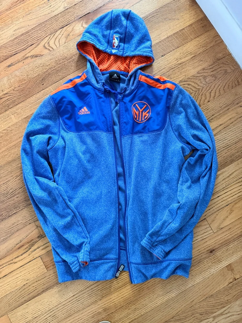 Adidas New York Knicks Blue & Orange Zip-Up Track Jacket